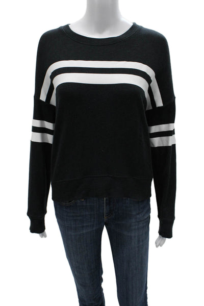 Sundry Womens Black Striped Rayon Pullover Crewneck Long Sleeve Size 1