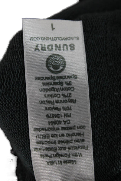 Sundry Womens Black Striped Rayon Pullover Crewneck Long Sleeve Size 1