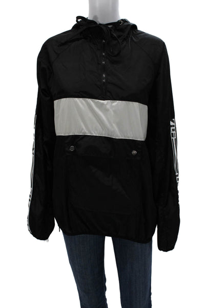 LF Unisex Adults Anorak Black Zip Polyester Long Sleeve Size S