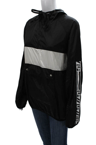 LF Unisex Adults Anorak Black Zip Polyester Long Sleeve Size S