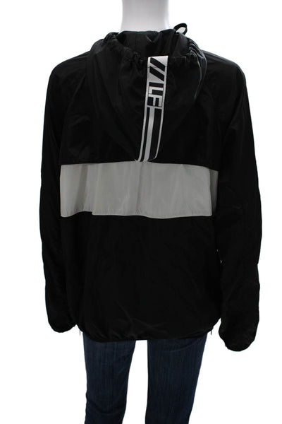 LF Unisex Adults Anorak Black Zip Polyester Long Sleeve Size S