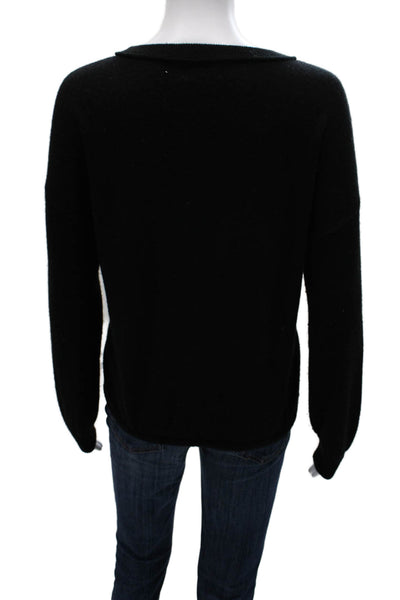 C by Bloomingdales Women Pullover Cashmere Crewneck Black Longsleeve Size M