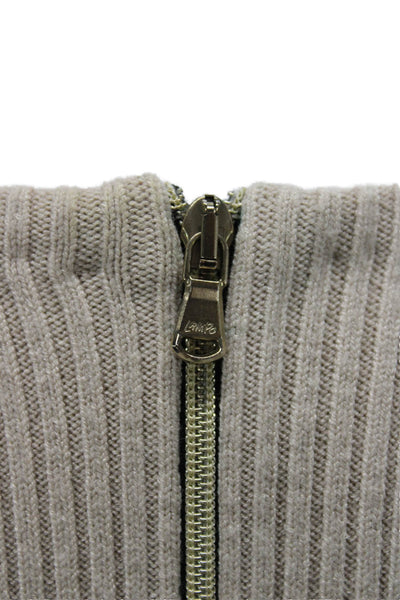 L'Agence Womens Pullover Striped Beige Viscose Long Sleeve Round Neck Size XS