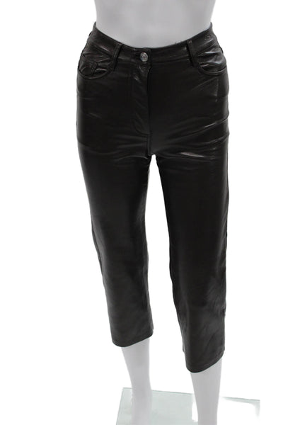 Wilfred Women Capri Pants Black Polyurethane Zip Inseam 21 Size 00