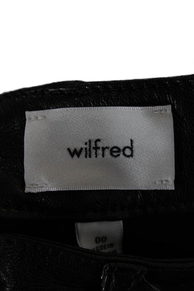 Wilfred Women Capri Pants Black Polyurethane Zip Inseam 21 Size 00
