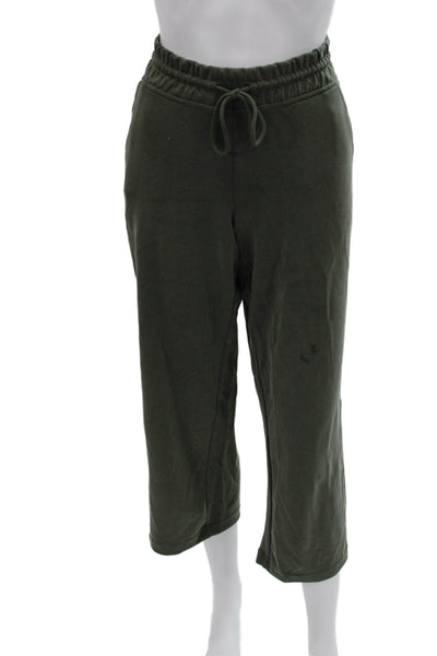 Athleta Women Green Capri Pants Drawstring Inseam 26 Size S