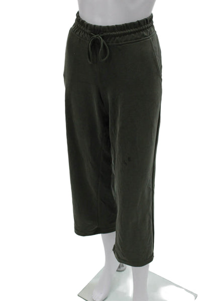 Athleta Women Green Capri Pants Drawstring Inseam 26 Size S