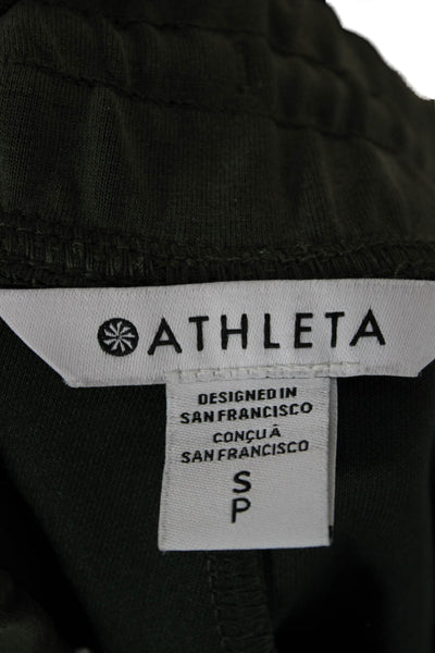 Athleta Women Green Capri Pants Drawstring Inseam 26 Size S
