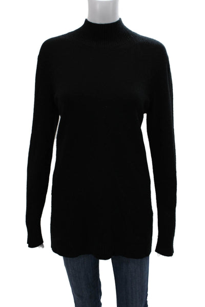 Repeat Womens Cashmere Tunic Sweater Black Mock Neck Long Sleeve Size M