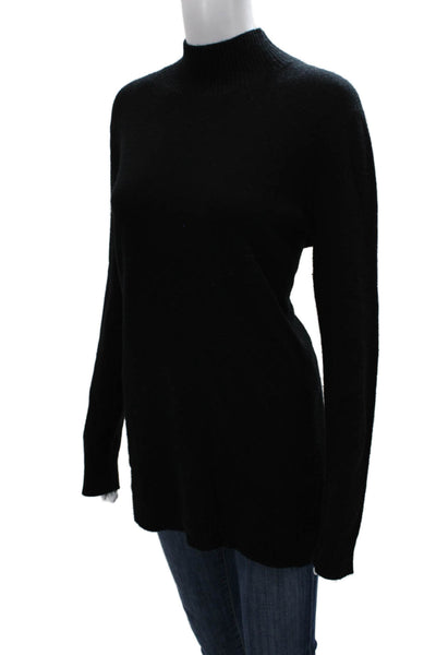 Repeat Womens Cashmere Tunic Sweater Black Mock Neck Long Sleeve Size M