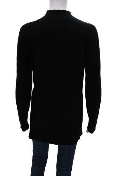 Repeat Womens Cashmere Tunic Sweater Black Mock Neck Long Sleeve Size M