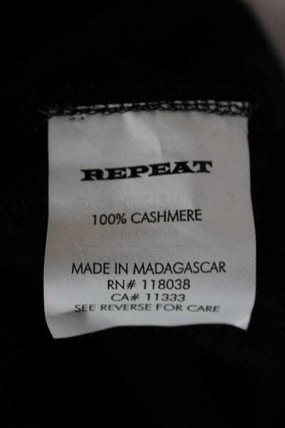 Repeat Womens Cashmere Tunic Sweater Black Mock Neck Long Sleeve Size M