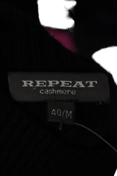 Repeat Womens Cashmere Tunic Sweater Black Mock Neck Long Sleeve Size M