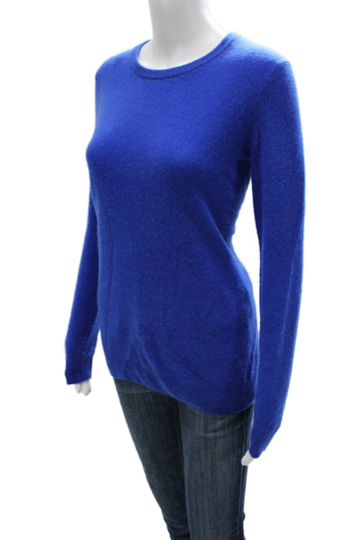 C by Bloomingdales Womens Cashmere Crew Neck Pullover Sweater Blue Size M