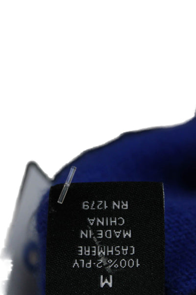 C by Bloomingdales Womens Cashmere Crew Neck Pullover Sweater Blue Size M