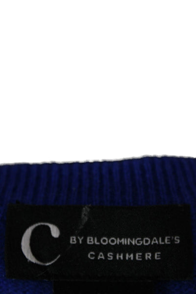 C by Bloomingdales Womens Cashmere Crew Neck Pullover Sweater Blue Size M