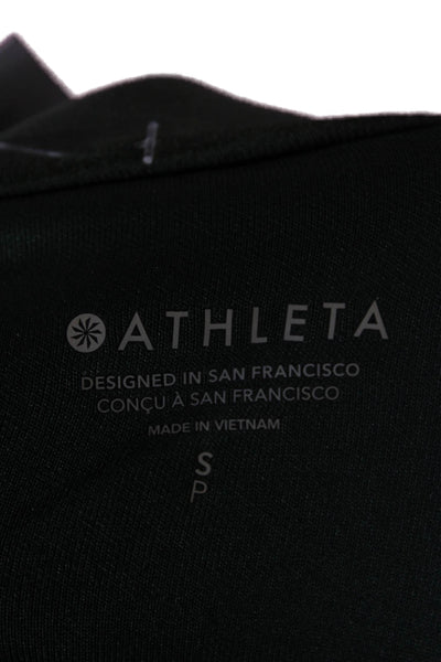 Athleta Women Pullover Sweatshirt Green Zip Long Sleeve Polyester Size S