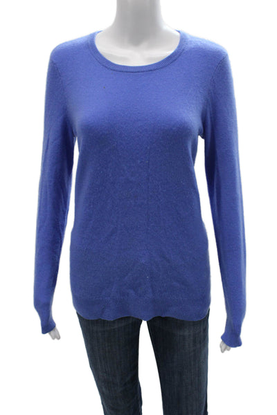 C by Bloomingdales Womens Cashmere Pullover Crew Neck Sweater Blue Size L