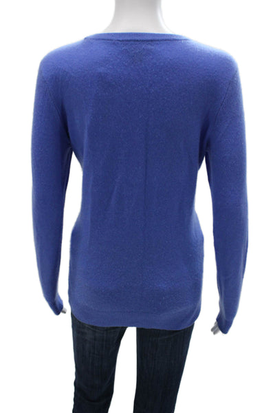 C by Bloomingdales Womens Cashmere Pullover Crew Neck Sweater Blue Size L