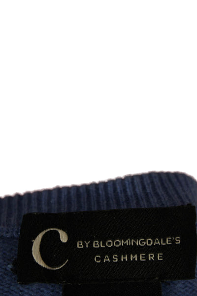 C by Bloomingdales Womens Cashmere Pullover Crew Neck Sweater Blue Size L