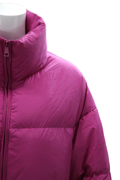 Orolay Women Pink Puffer Jacket Zip Polyester Long Sleeve Size M