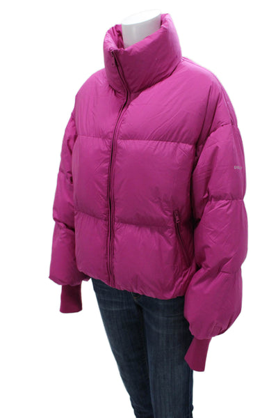 Orolay Women Pink Puffer Jacket Zip Polyester Long Sleeve Size M