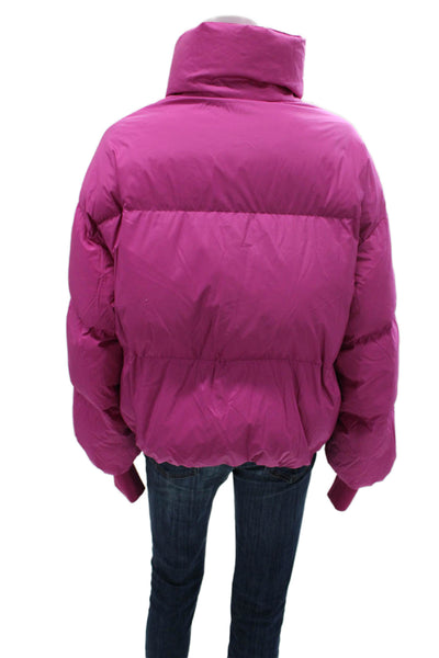 Orolay Women Pink Puffer Jacket Zip Polyester Long Sleeve Size M