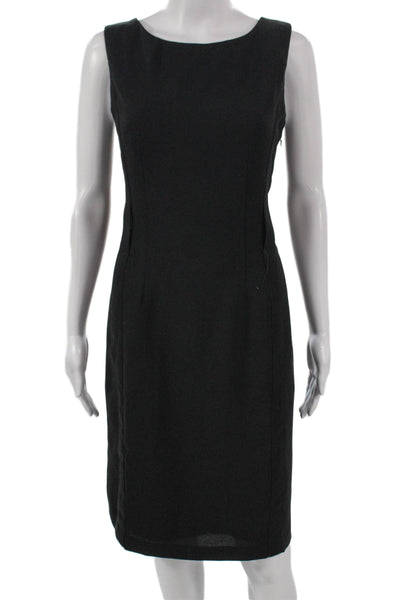 Calvin Klein Women Sheath Mid-Calf Black Dress Polyester Zip Size 8