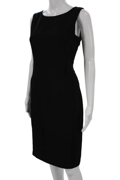 Calvin Klein Women Sheath Mid-Calf Black Dress Polyester Zip Size 8