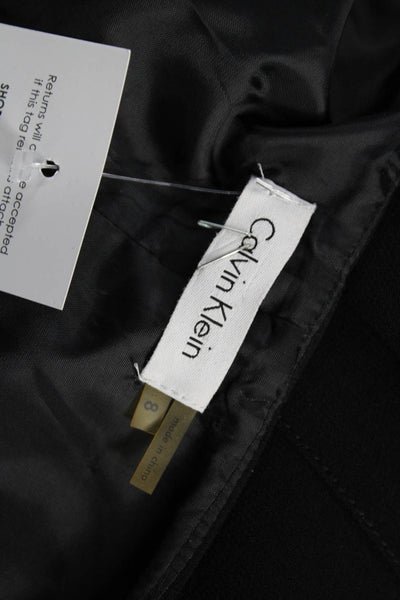 Calvin Klein Women Sheath Mid-Calf Black Dress Polyester Zip Size 8
