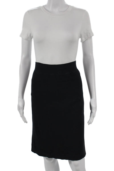 Hard Tail Women Straight Pencil Skirt Black Cotton Pull On Size L