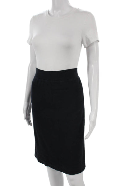Hard Tail Women Straight Pencil Skirt Black Cotton Pull On Size L