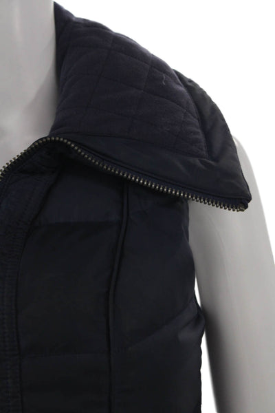 Juicy Couture Womens Puffer Vest Blue Zip Sleeveless Polyester Size PP