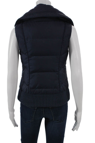 Juicy Couture Womens Puffer Vest Blue Zip Sleeveless Polyester Size PP
