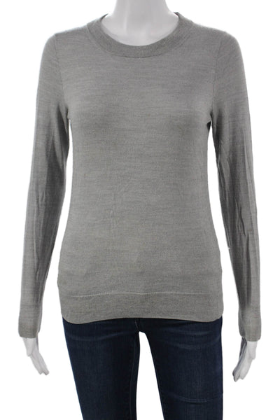 J Crew Women Pullover Sweater Gray Knit Crew Neck Long Sleeve Size S