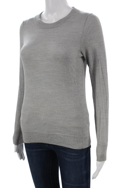 J Crew Women Pullover Sweater Gray Knit Crew Neck Long Sleeve Size S