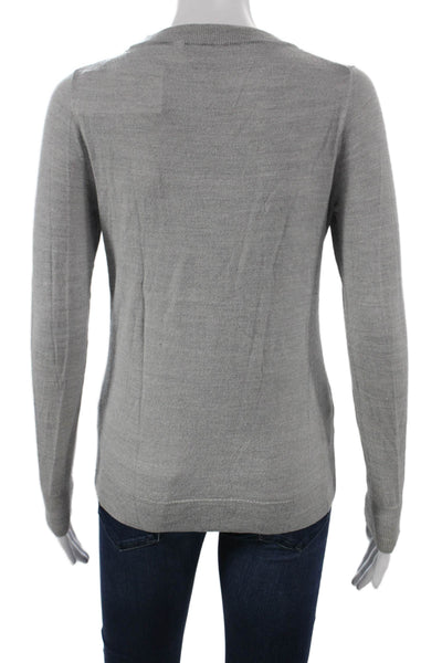 J Crew Women Pullover Sweater Gray Knit Crew Neck Long Sleeve Size S