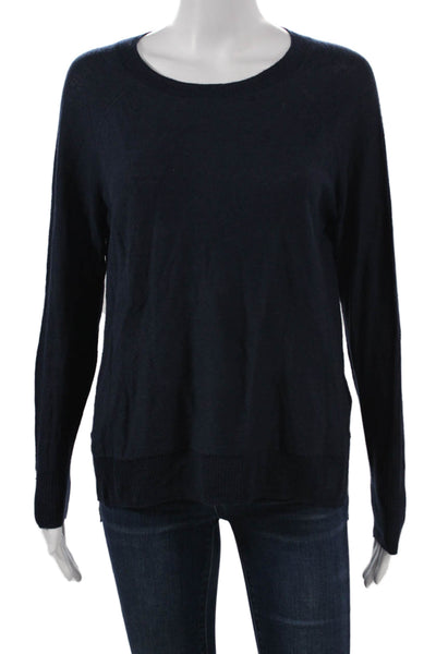J Crew Women Blue Merino Wool Crew Neck Pullover Sweater Long Sleeve Size XS