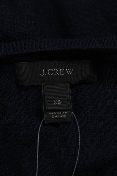 J Crew Women Blue Merino Wool Crew Neck Pullover Sweater Long Sleeve Size XS