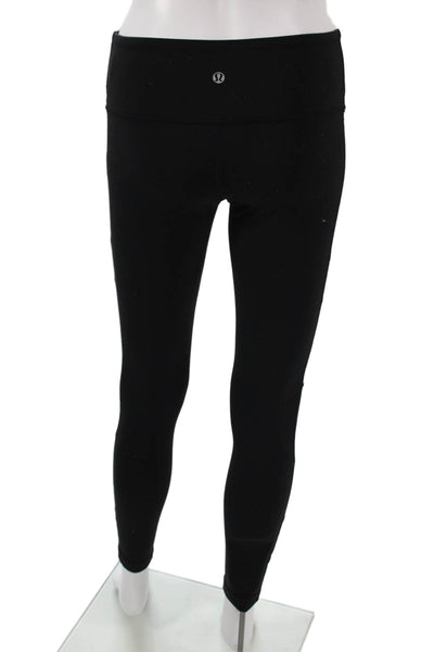 Lululemon Women Black Colorblock Polyester Blend Ankle Leggings Size 4