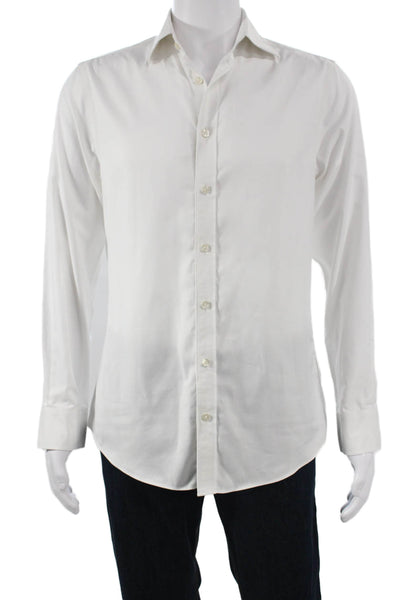 Charles Tyrwhitt Mens Button Up White Cotton Dress Shirt Size S