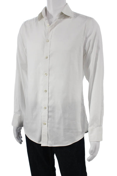 Charles Tyrwhitt Mens Button Up White Cotton Dress Shirt Size S