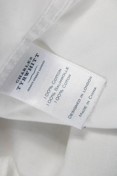 Charles Tyrwhitt Mens Button Up White Cotton Dress Shirt Size S