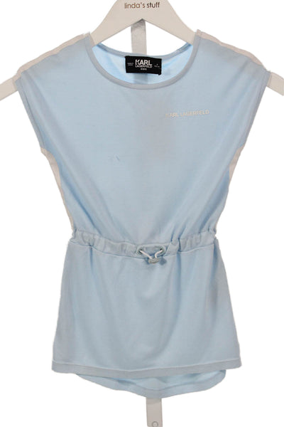 Karl Lagerfeld Kids Girls Elastic Waist Sleeveless Dress Blue Size 4