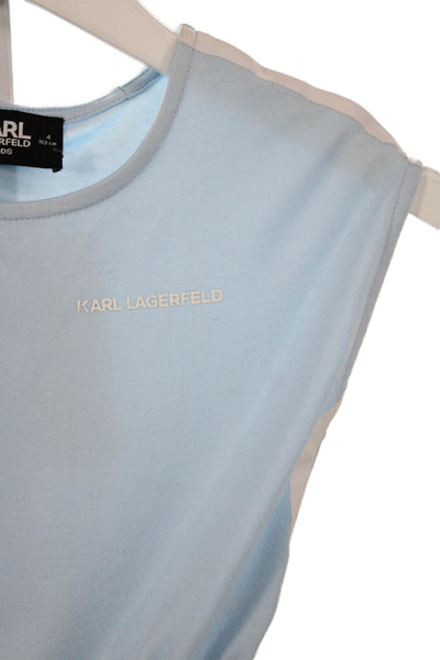 Karl Lagerfeld Kids Girls Elastic Waist Sleeveless Dress Blue Size 4