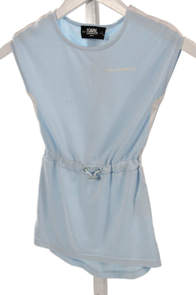 Karl Lagerfeld Kids Girls Elastic Waist Sleeveless Dress Blue Size 4