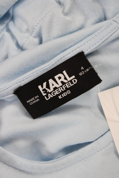 Karl Lagerfeld Kids Girls Elastic Waist Sleeveless Dress Blue Size 4