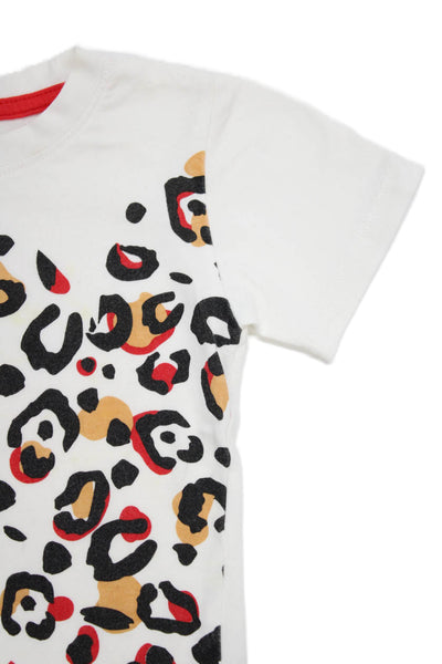 Ted Baker London Girls Animal Print Short Sleeve T-Shirt Top White Size 3