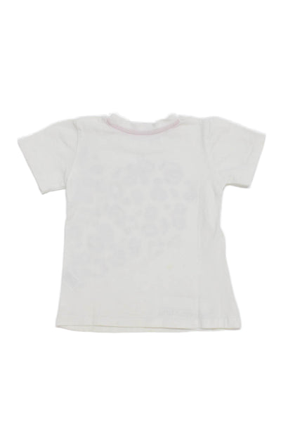 Ted Baker London Girls Animal Print Short Sleeve T-Shirt Top White Size 3