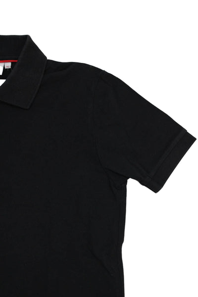 HUGO Boys Cotton Collared Short Sleeve Polo Shirt Black Size 14
